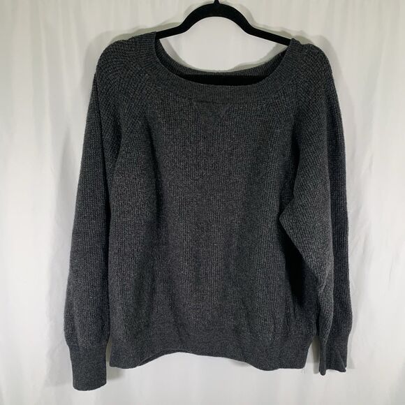 J. Crew Sweater Women's XL Dark Grey Knit Round Neck Long Sleeve Wool Alpaca - Picture 1 of 11